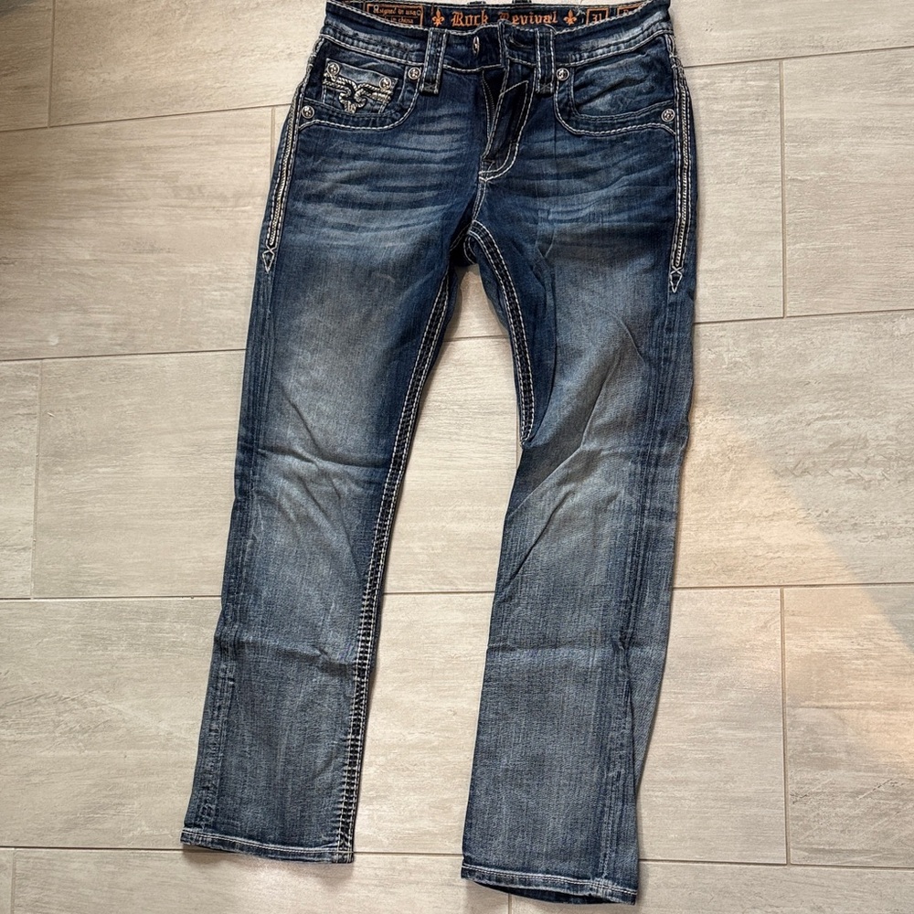 Rock Revival Dark Blue Slim Jeans- Deagan